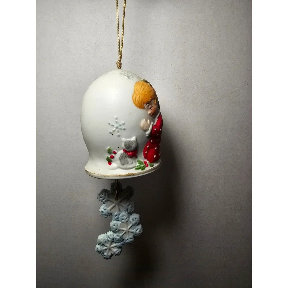 Vintage Jasco 1980 Christmas Chimes Ornament Child Praying Angel